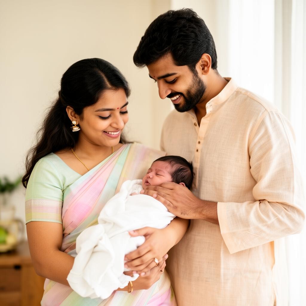 Parents holding their baby